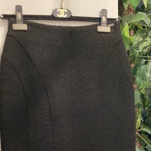 Chanel Boutique Black Wool Pencil Skirt